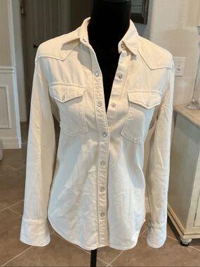 rag & bone Cream Snap-Front Western Shirt